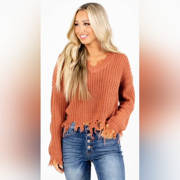 NWT Frayed Sweater - Picture 2 of 3